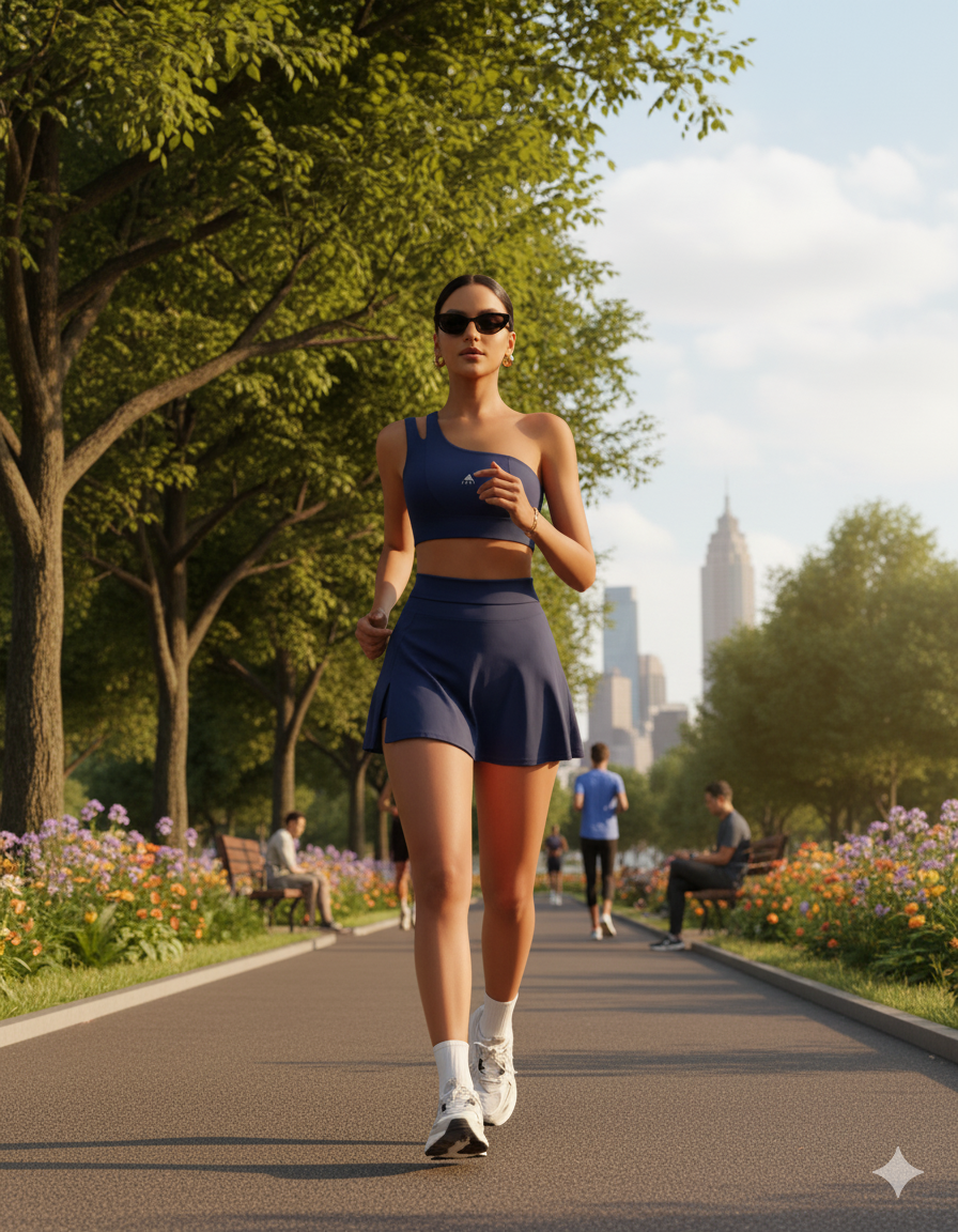 Ensemble de sport Grace™ — Haut rembourré à une épaule + jupe